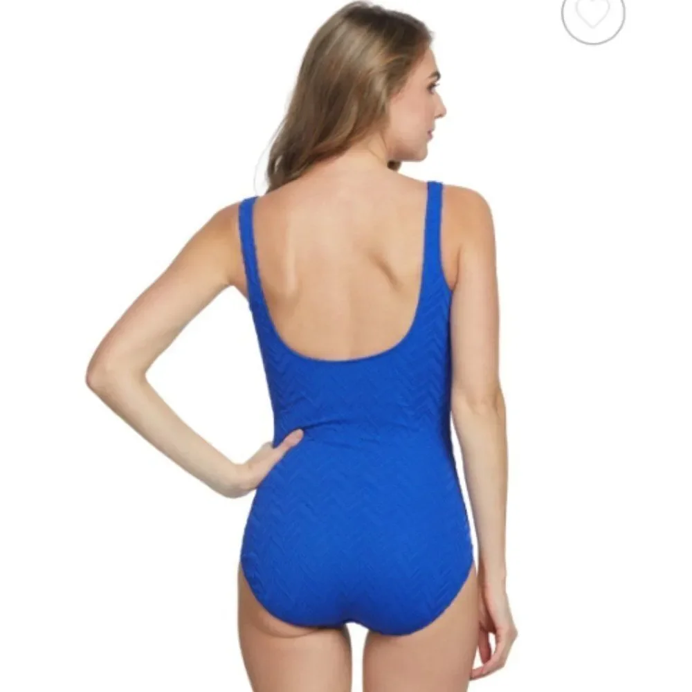 Gottex Jazz Size 12 Square Neck One Piece Swimsuit